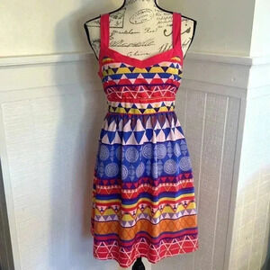 Flying Tomato Retro Fit Cut Out Style Colorful Dress size Medium